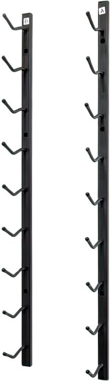 Picture of 9-Bottle Matte Black Metal Wall Mounted Wine Rack